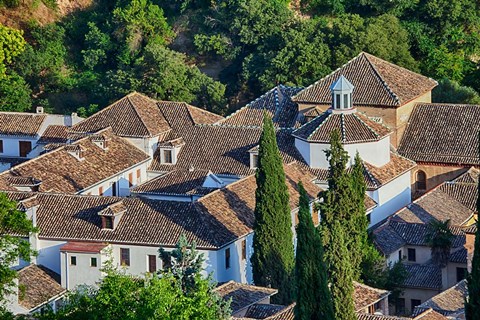 Framed Rooftops of the Albayzin district, Granada, Spain Print