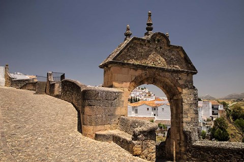 Framed Spain, Andalusia, Malaga Province, Ronda Stone Archway Print