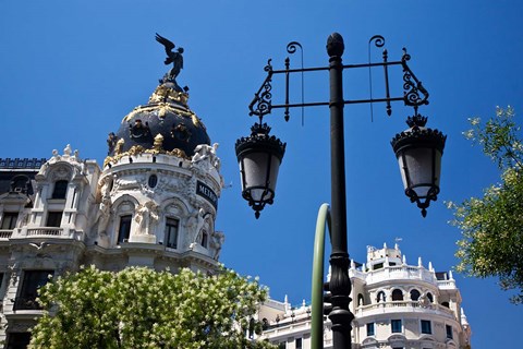 Framed Spain, Madrid Metropolis building on Grand Via Print