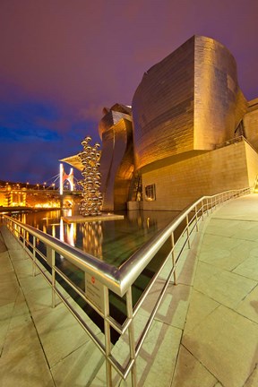 Framed Guggenheim Museum lit at night, Bilbao, Spain Print