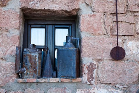 Framed Spain, Andalusia, Banos de la Encina Items and Antiques on display Print