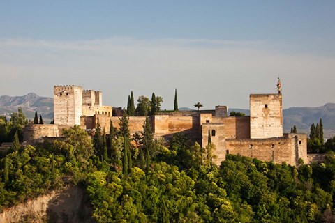 Framed Spain, Andalusia, Granada Province, Granada View of Alhambra Palace Print