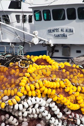 Framed Spain, Cantabria Province, Santona, Fishing Boat Print