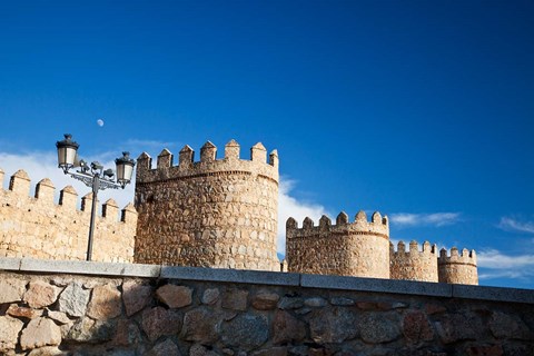 Framed Spain, Castilla y Leon Scenic Medieval City Walls of Avila Print