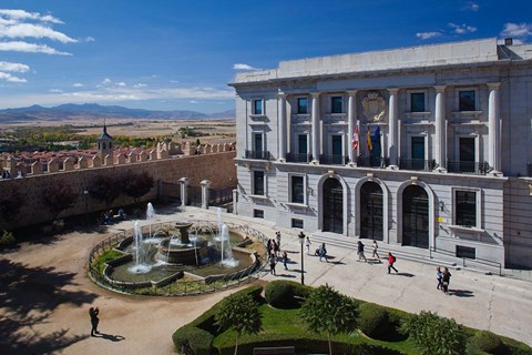 Framed Spain, Castilla y Leon, Avila, Plaza Adolfo Suarez Print