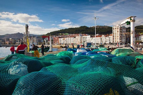 Framed Spain, Castro-Urdiales, View of Town and Harbor Print