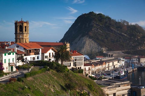 Framed Spain, Getaria, Iglesia de San Salvador Church Print