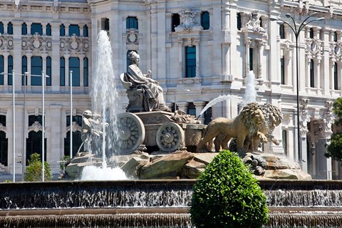 Framed Spain, Madrid Plaza de Cibeles with Fuente de Cibele Print