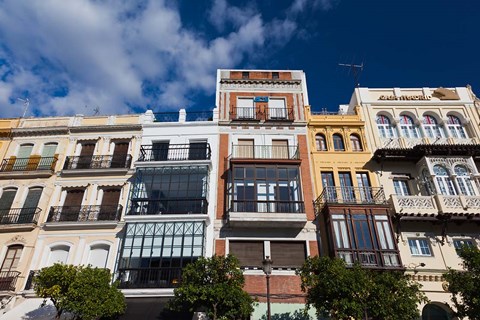 Framed Spain, Seville, Avenida Constitucion Avenue Print