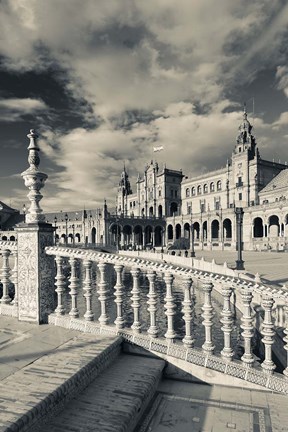Framed Spain, Seville, buildings of the Plaza Espana Print