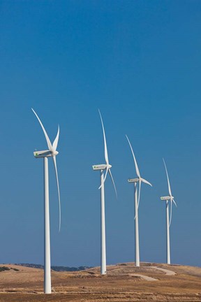 Framed Spain, Vejer de la Frontera area, Modern Windmills Print