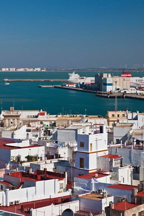 Framed View From Torre de Poniente, Cadiz, Spain Print