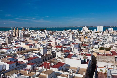 Framed View From Torre Tavira, Cadiz, Spain Print