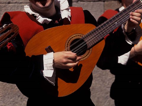 Framed Street Minstrels, Santiago de Compostela, Spain Print