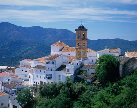 Framed White Village of Algatocin, Andalusia, Spain Print