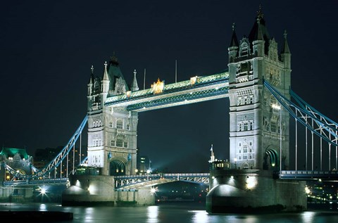 Framed Tower Bridge at Night, London, England Print
