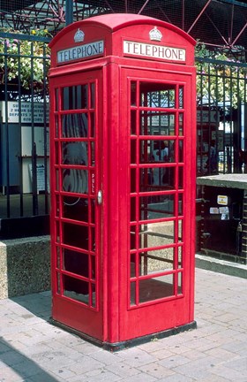 Framed Red Telephone Booth, London, England Print