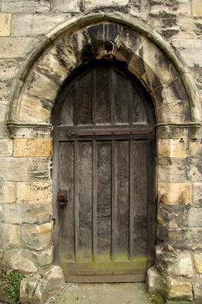 Framed Medieval City Wall Door, York, Yorkshire, England Print