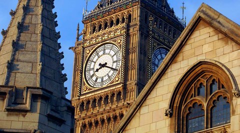 Framed Famous Big Ben Clocktower, London, England, Great Britian Print