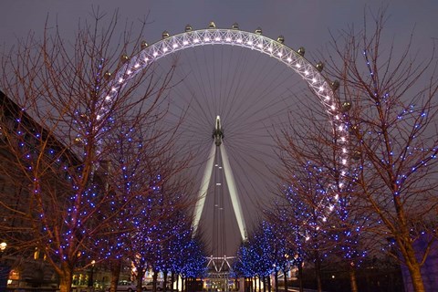 Framed England, London, London Eye Amusement Park Print