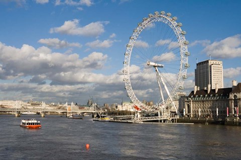 Framed England, London, London Eye and Shell Building Print