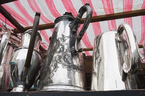 Framed Pots and Pans, Portobello Road Market, Notting Hill, London, England Print