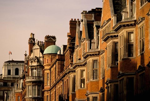 Framed Buildings of Upper Grosvenor Street, Mayfair, London, England Print