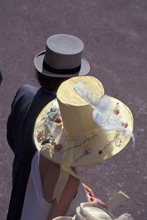 Framed Man and woman wearing hats, Royal Ascot, London, England Print