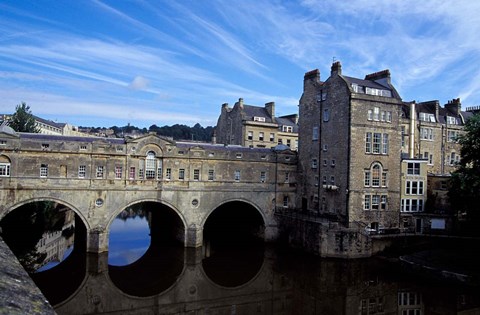 Framed River Avon Bridge with Reflections, Bath, England Print