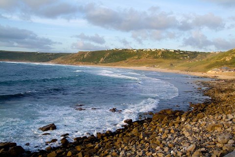 Framed Cliffs and Ocean, Lands End in Cornwall, England Print
