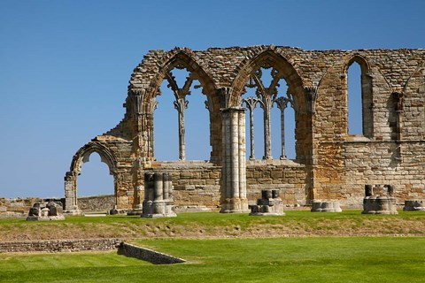 Framed Whitby Abbey ruins (built circa 1220), Whitby, North Yorkshire, England Print