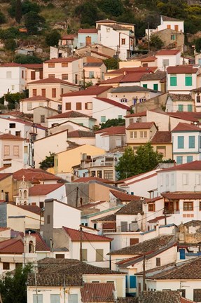 Framed Buildings of Ano Vathy Village, Vathy, Samos, Aegean Islands, Greece Print