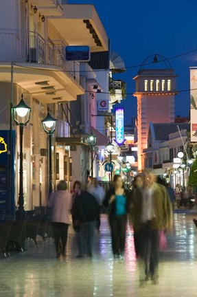 Framed Shoppers on Lithostrotou Street, Argostoli, Kefalonia, Ionian Islands, Greece Print