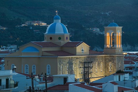 Framed Town Church, Kokkari, Samos, Aegean Islands, Greece Print