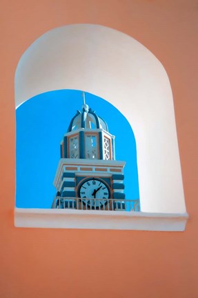 Framed Scenic view of Thira, Santorini, Greece Print