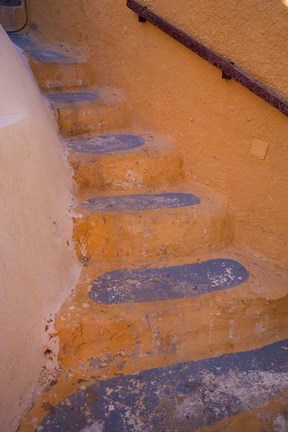 Framed Stairways Leading Up, Oia, Santorini, Greece Print