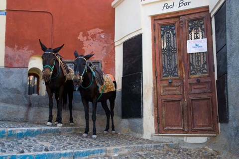 Framed Town of Fira, Santorini, Greece Print