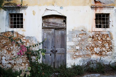 Framed Old Doorway, Chania, Crete, Greece Print
