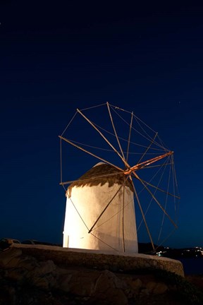 Framed Windmill, Chora, Mykonos, Cyclades, Greece Print