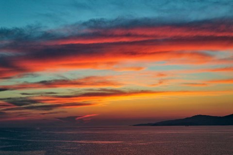 Framed Sunset, Mykonos, Greece Print