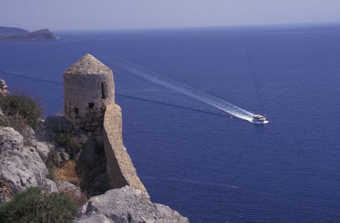 Framed High Fortress of Upper Village, Monemvasia, Greece Print