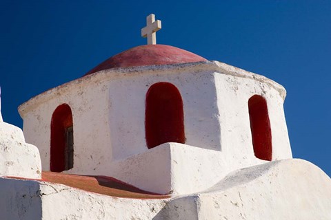 Framed One of Many Chapels, Mykonos, Greece Print