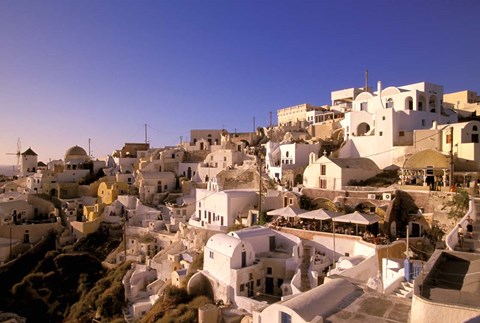 Framed Old Town in Late Afternoon, Santorini, Cyclades Islands, Greece Print