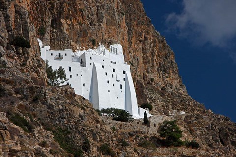 Framed Greece, Hozoviotissa Greek Orthodox Monastery Print