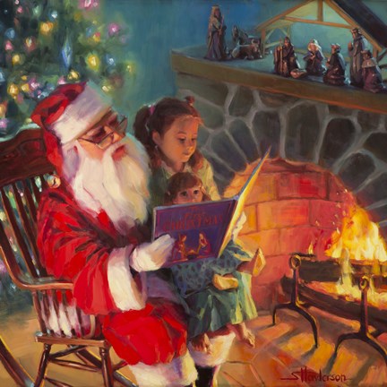 Framed Santa Christmas Story Print