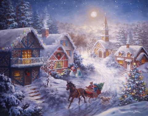 Framed In A One Horse Open Sleigh Print