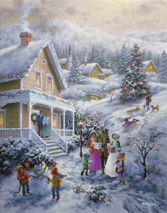 Framed Carolers Print