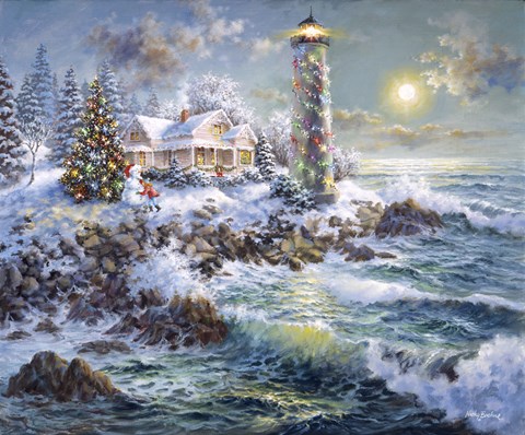 Framed Lighthouse Merriment Print