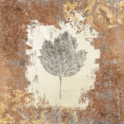 Framed Gilded Leaf V Print