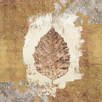 Framed Gilded Leaf VI Print